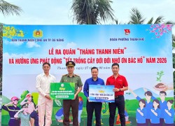 Đoàn phường Thanh Khê phối hợp Ban Thanh niên Công an thành phố Đà Nẵng tổ chức Lễ phát động Tháng Thanh niên và ra quân hưởng ứng Tết trồng cây “Đời đời nhớ ơn Bác Hồ” năm 2026