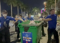 Tuổi trẻ Hải Châu ra quân vệ sinh môi trường sau đêm thi thứ 5 Lễ hội Pháo hoa Quốc tế Đà Nẵng 2026