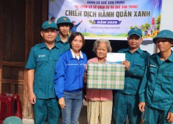 Chi đoàn Quân sự xã Quế Sơn Trung thực hiện Chiến dịch "Hành quân xanh" hỗ trợ sửa chữa nhà ở cho thân nhân liệt sĩ