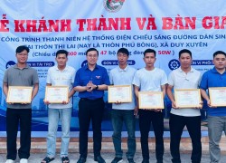 Đoàn Thanh niên UBND thành phố Đà Nẵng khánh thành công trình thanh niên “Hệ thống điện chiếu sáng đường dân sinh” tại xã Duy Xuyên