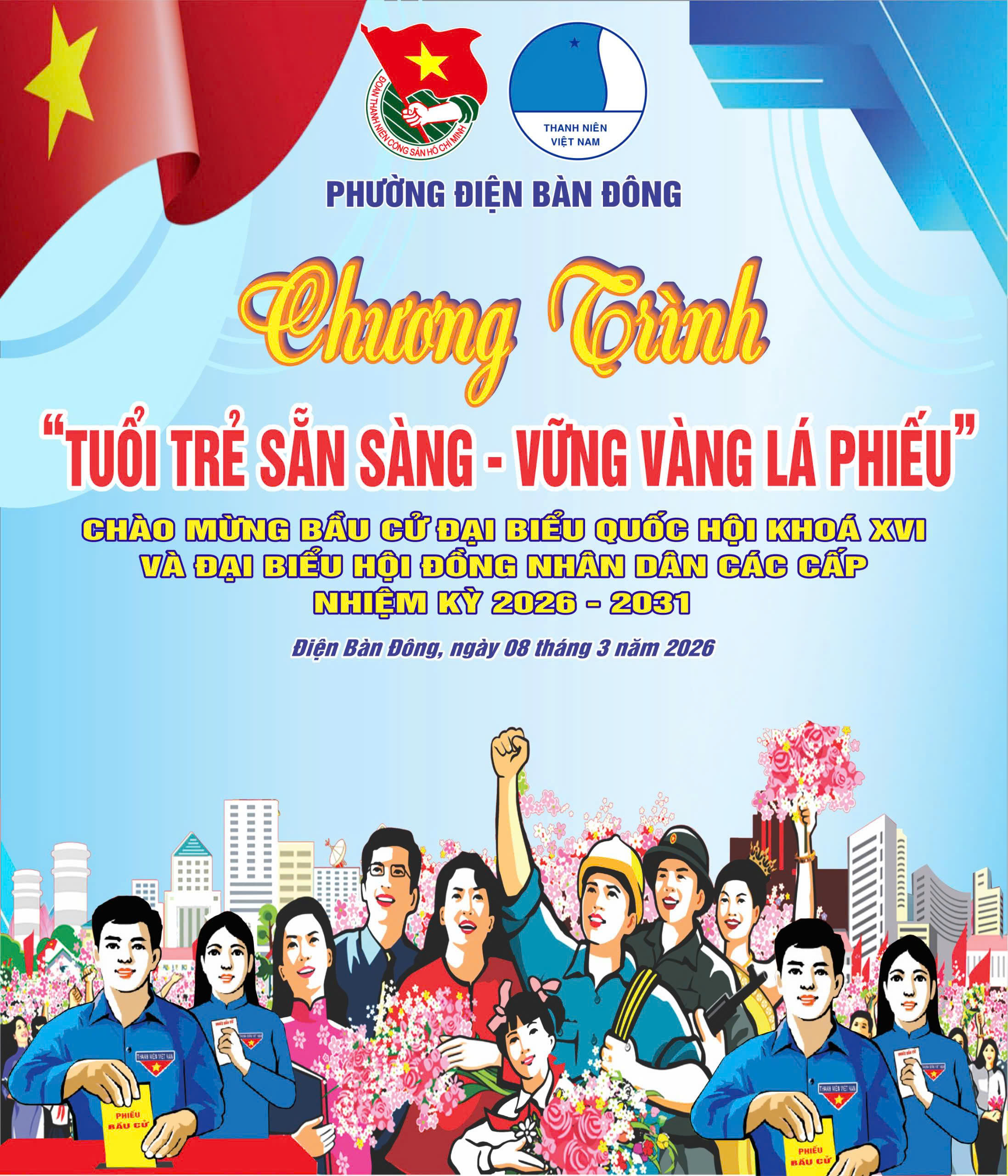 Đoàn phường Điện Bàn Đông tổ chức chương trình sân khấu hóa “Tuổi trẻ sẵn sàng – Vững vàng lá phiếu”