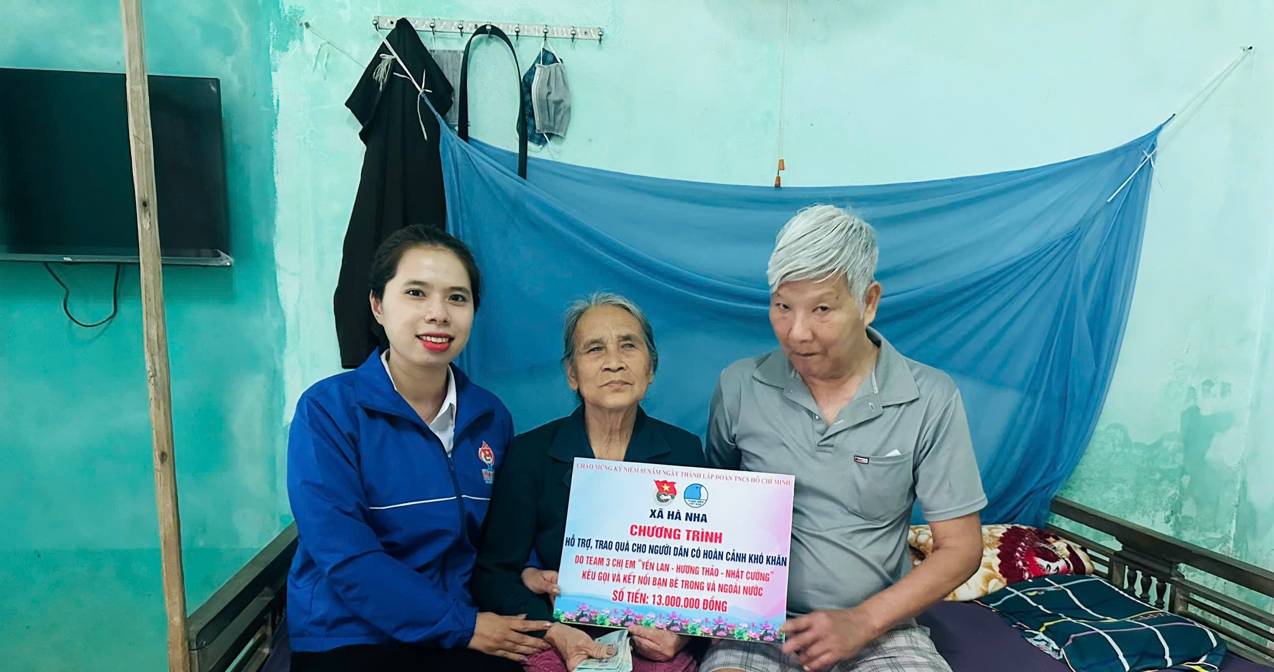 Đoàn xã Hà Nha kịp thời ủng hộ số tiền 13.000.000 đồng đến hộ gia đình có hoàn cảnh đặc biệt khó khăn trên địa bàn xã