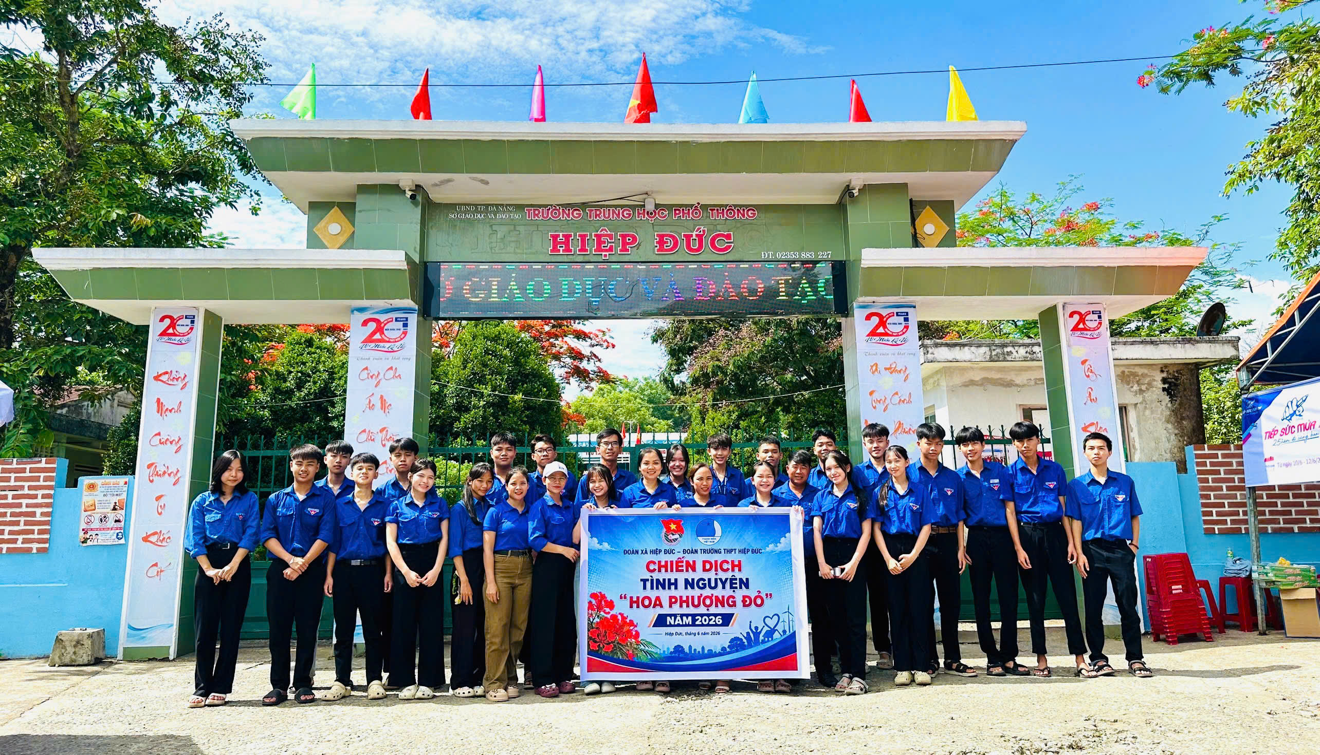 Đoàn xã Hiệp Đức ra quân chiến dịch “Hoa phượng đỏ” năm 2026
