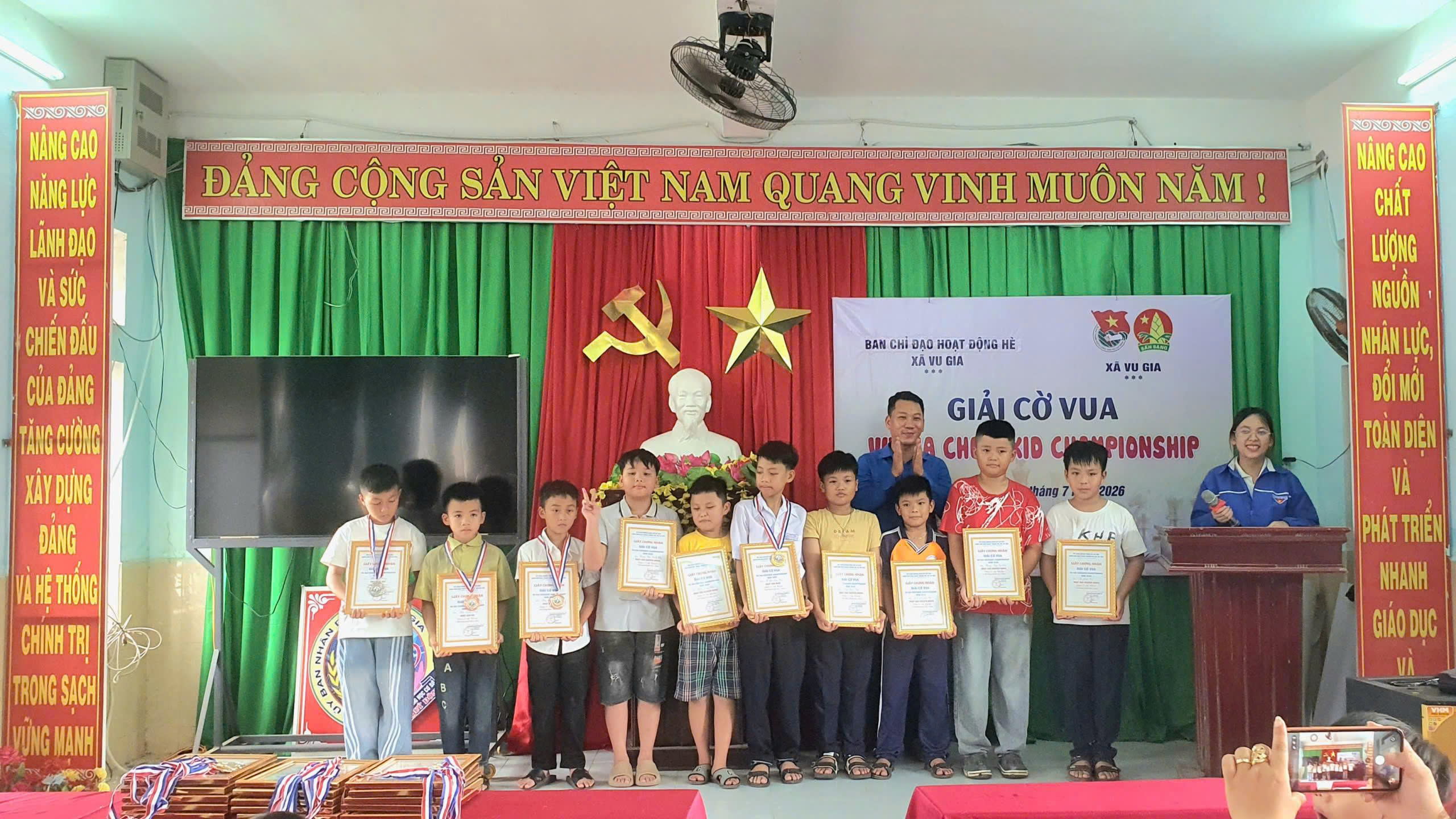 Đoàn xã Vu Gia tổ chức Giải cờ vua hè “Vu Gia Chesskid Championships” năm 2026