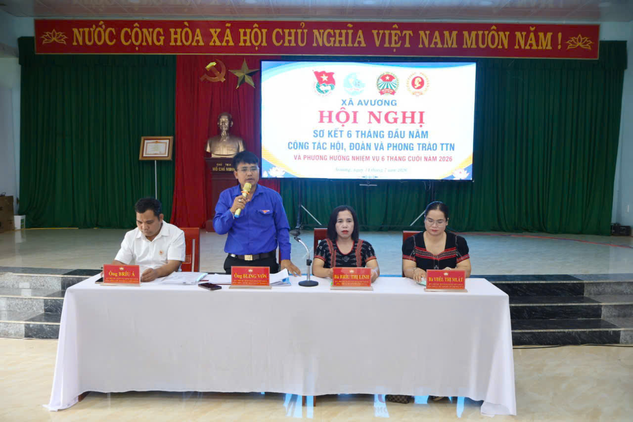 Đoàn xã Avương sơ kết công tác Đoàn 6 tháng đầu năm 2026 và kiện toàn tổ chức Đoàn sau sắp xếp
