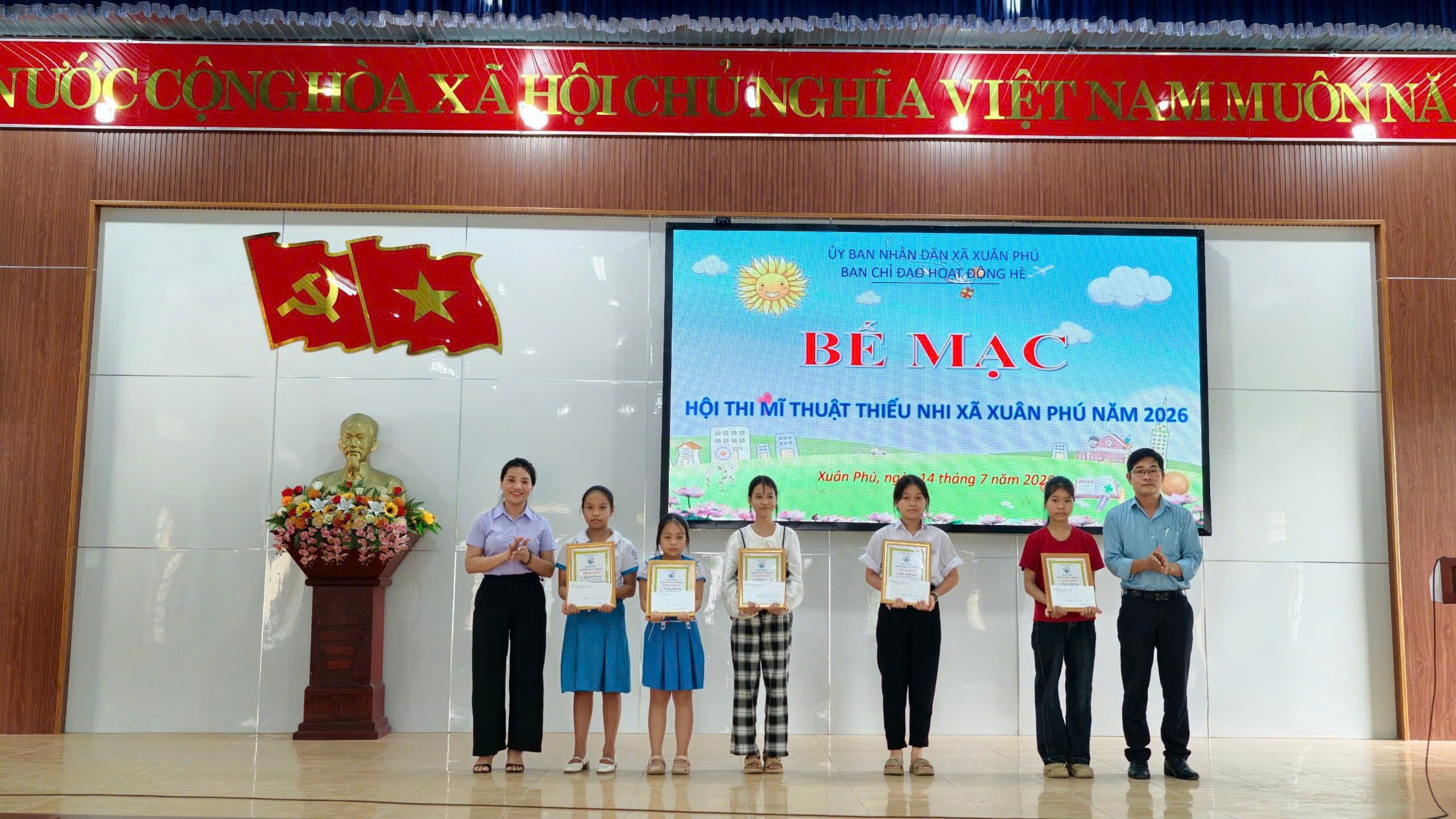 Đoàn xã Xuân Phú tổ chức Hội thi Mỹ thuật thiếu nhi năm 2026
