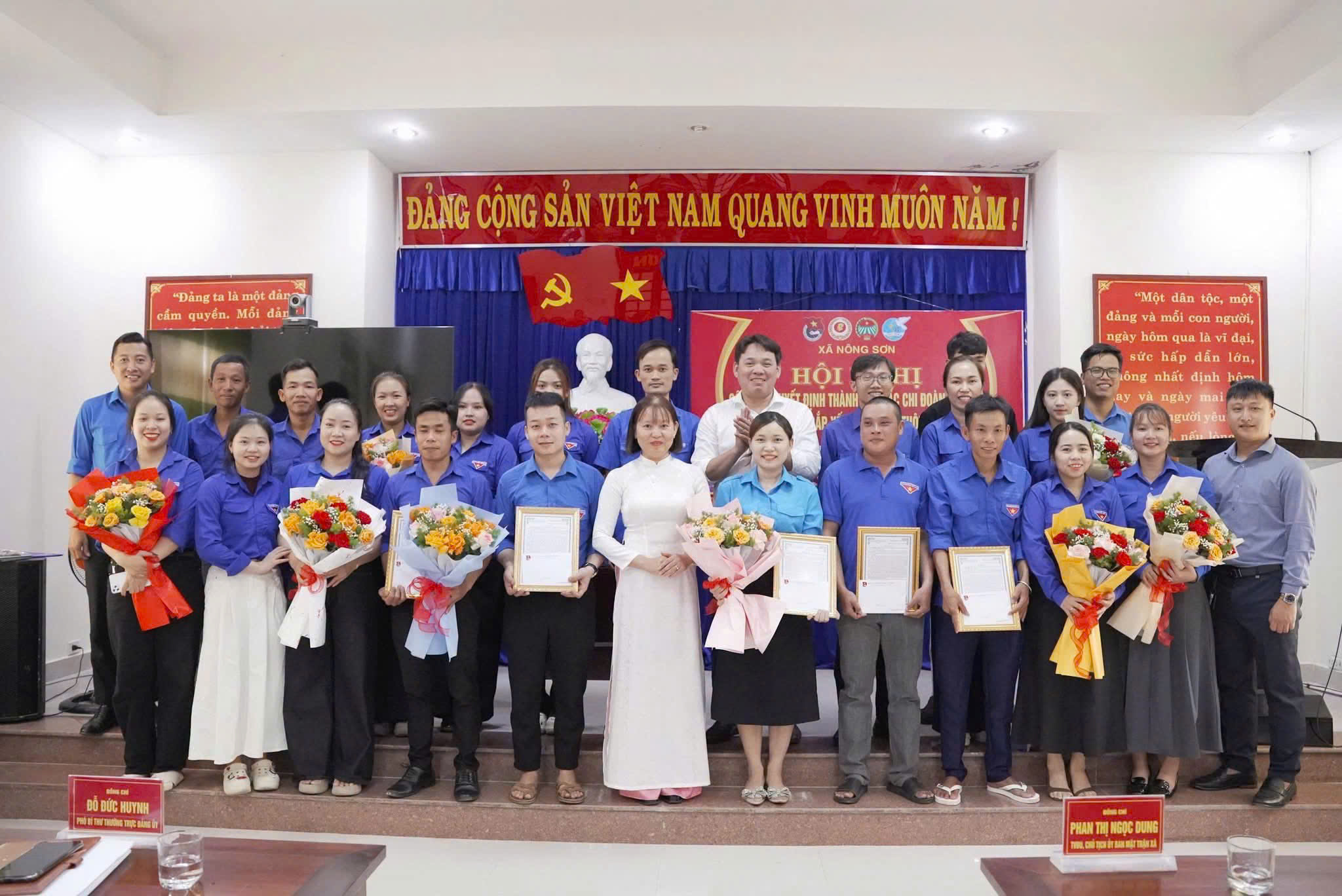 Xã Nông Sơn ra mắt 8 chi đoàn sau sắp xếp thôn