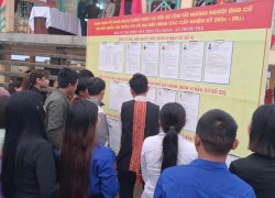 Tuổi trẻ Phước Trà hỗ trợ cử tri theo dõi danh sách và tiểu sử tóm tắt của các ứng cử viên được niêm yết tại khu vực bầu cử.