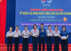 Đoàn xã Tây Hồ: tổ chức sinh hoạt kỷ niệm Ngày sinh Chủ tịch Hồ Chí Minh và kết nạp đoàn viên mới
