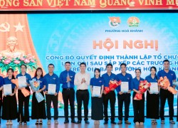 Đoàn phường Hòa Khánh công bố quyết định thành lập tổ chức Đoàn, Đội sau sắp xếp trường học công lập