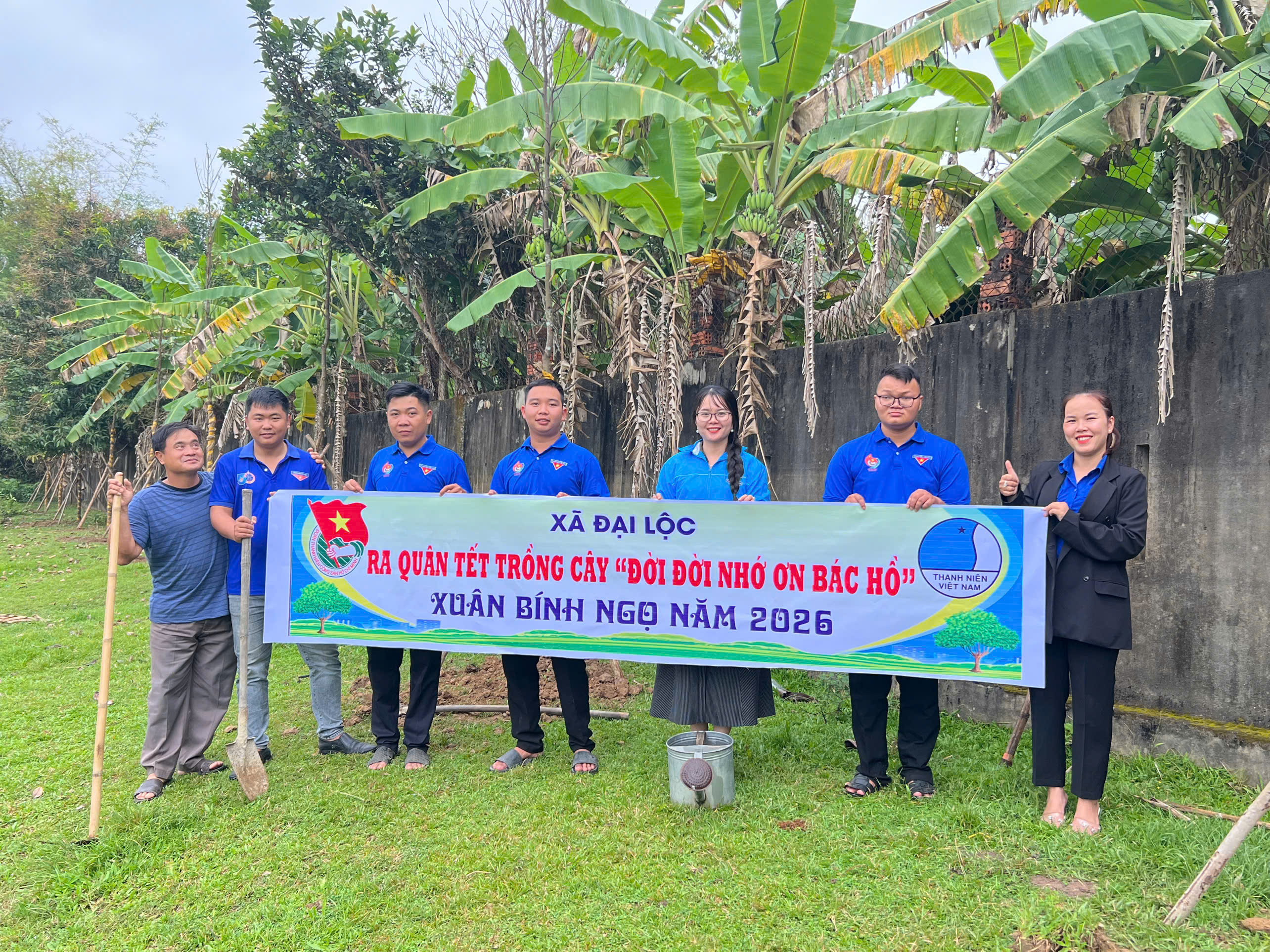 Đoàn Thanh niên xã Đại Lộc ra quân Tết trồng cây “Đời đời nhớ ơn Bác Hồ” xuân Bính Ngọ năm 2026