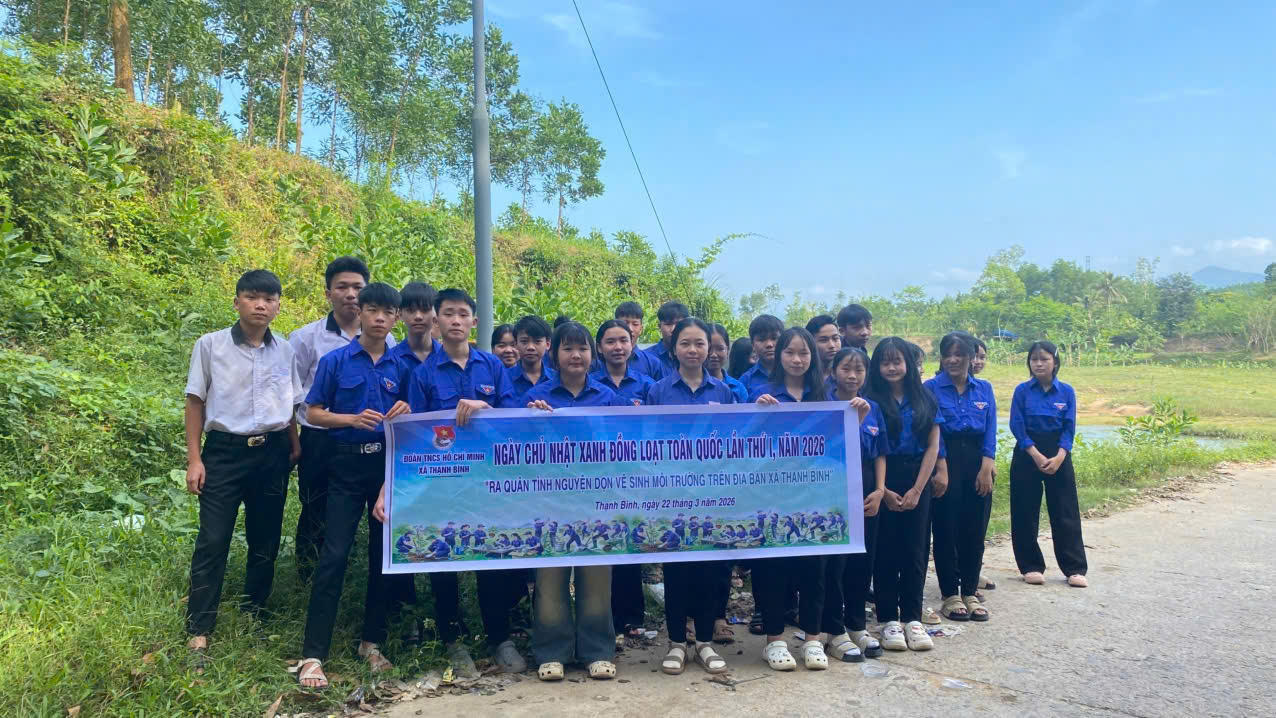 Tuổi trẻ Thạnh Bình ra quân Chủ nhật xanh chung tay bảo vệ môi trường