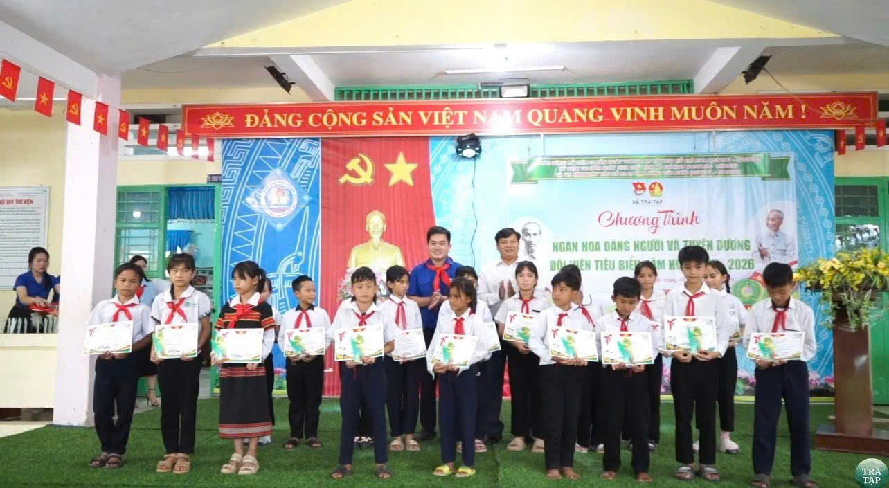 Đoàn Thanh niên xã Trà Tập tổ chức Hội thi “Sắc màu Đội ta trên nón lá Việt” và tuyên dương đội viên tiêu biểu năm 2026