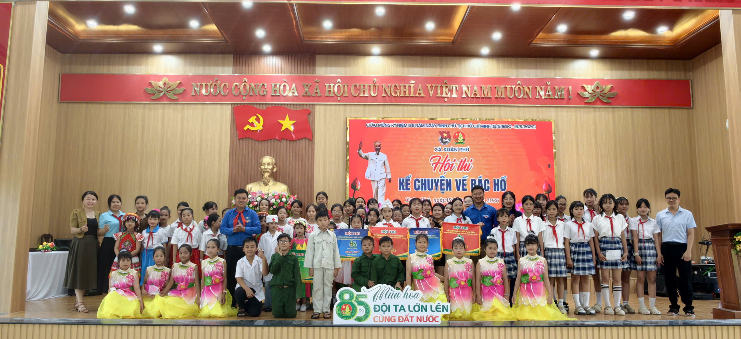 Xã Xuân Phú tổ chức chương trình kỷ niệm 85 năm Ngày thành lập Đội TNTP Hồ Chí Minh, tuyên dương điển hình tiêu biểu và hội thi kể chuyện về Bác Hồ