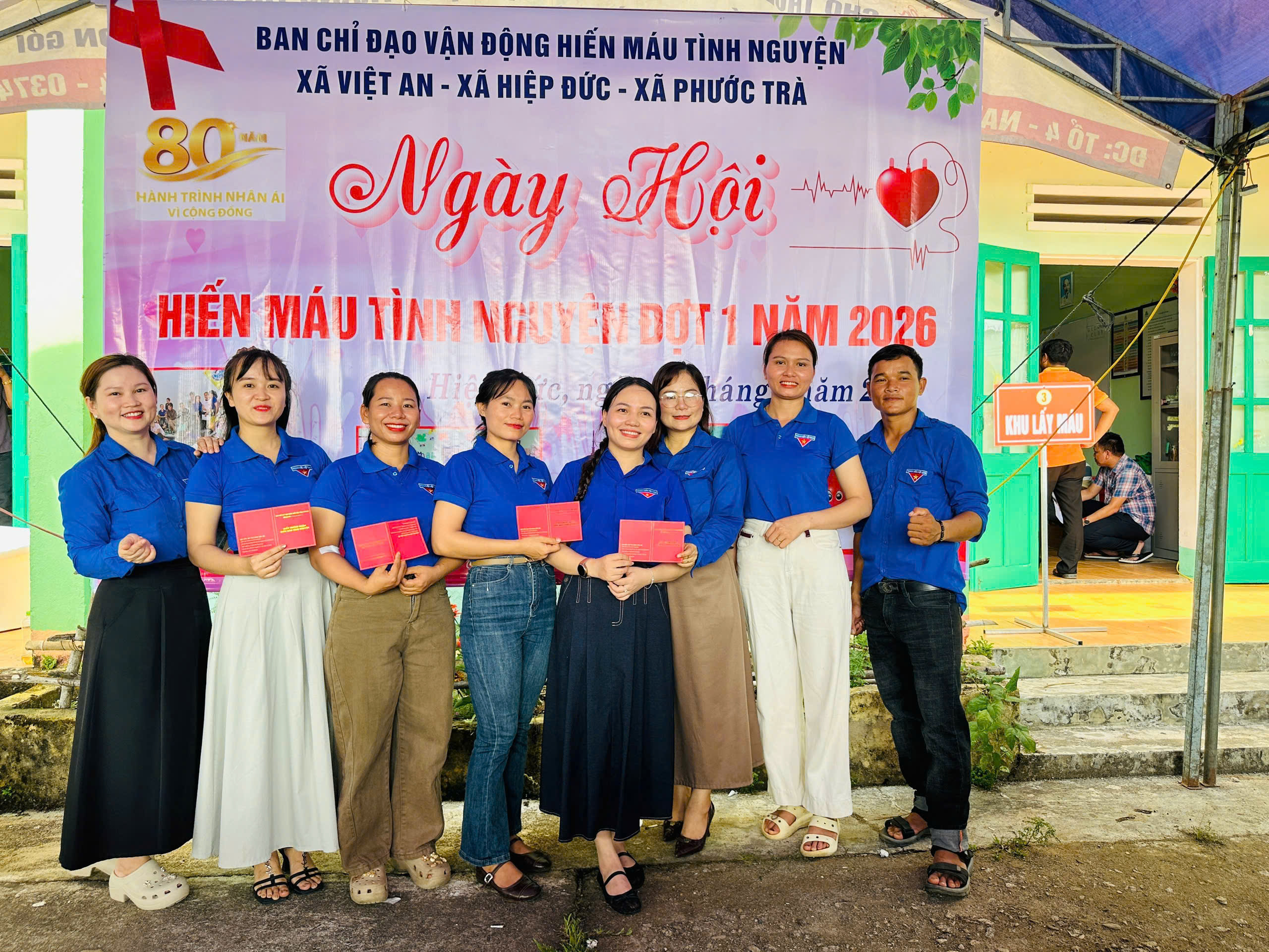 Tuổi trẻ xã Phước Trà tích cực tham gia hiến máu tình nguyện đợt 1 năm 2026