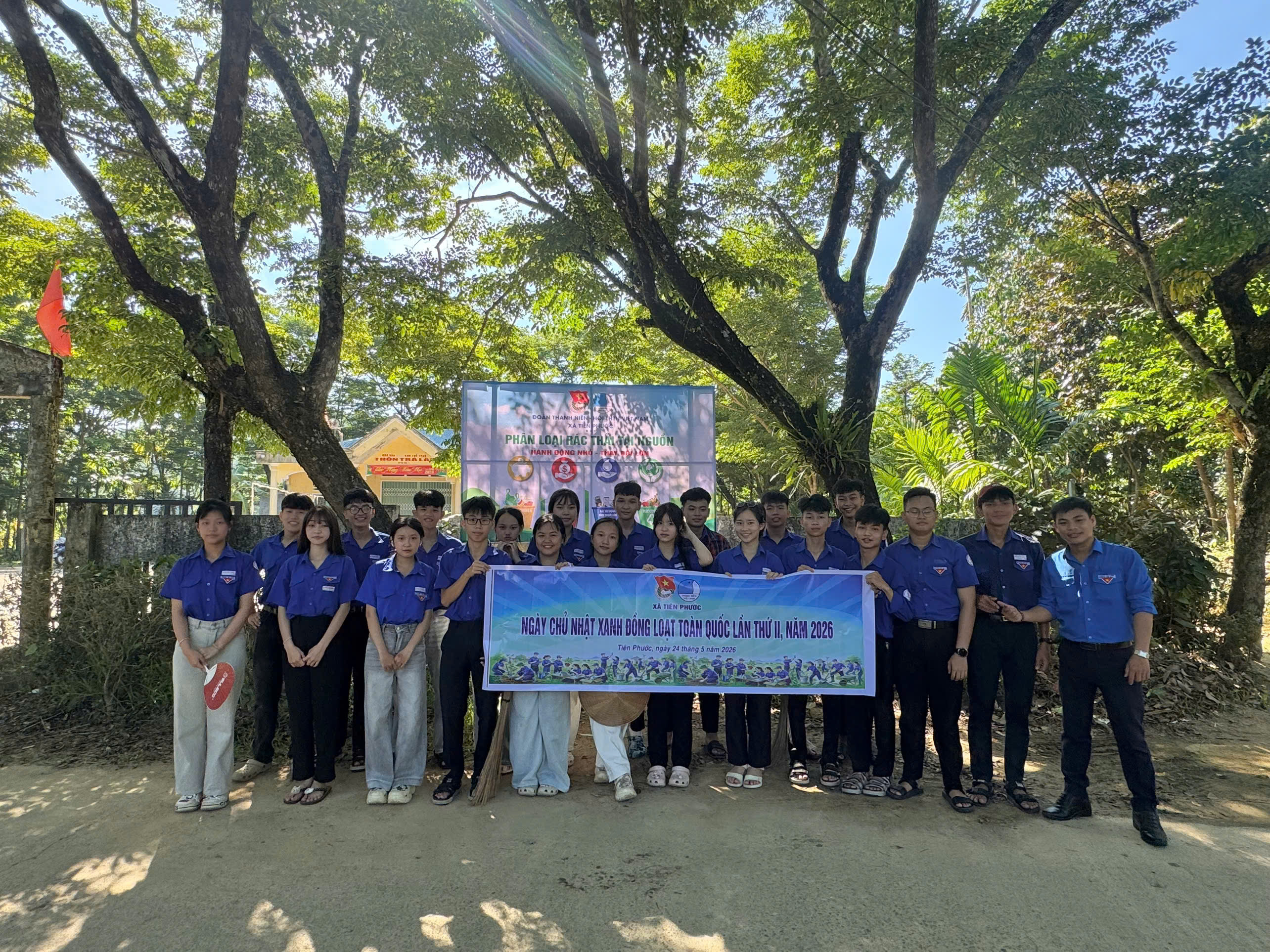 Tuổi trẻ xã Tiên Phước ra quân hưởng ứng “Ngày Chủ nhật xanh” toàn quốc lần thứ II năm 2026