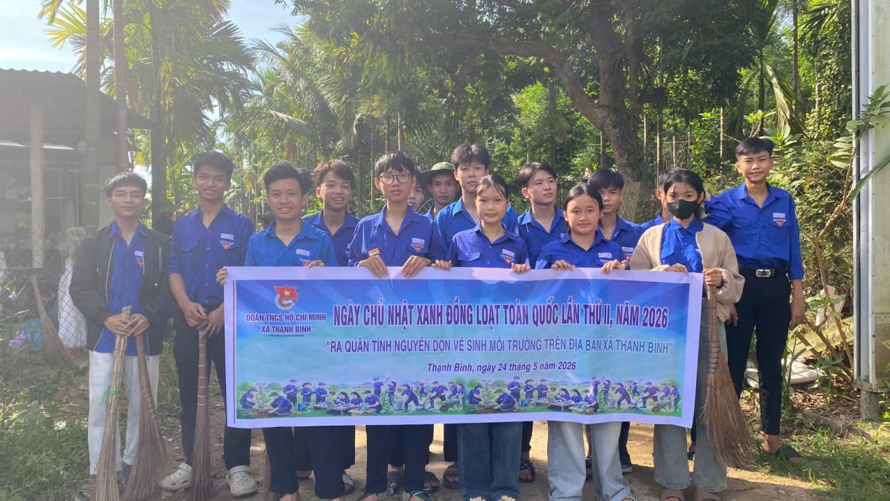 Đoàn xã Thạnh Bình ra quân hưởng ứng “Chủ nhật xanh” lần thứ II năm 2026