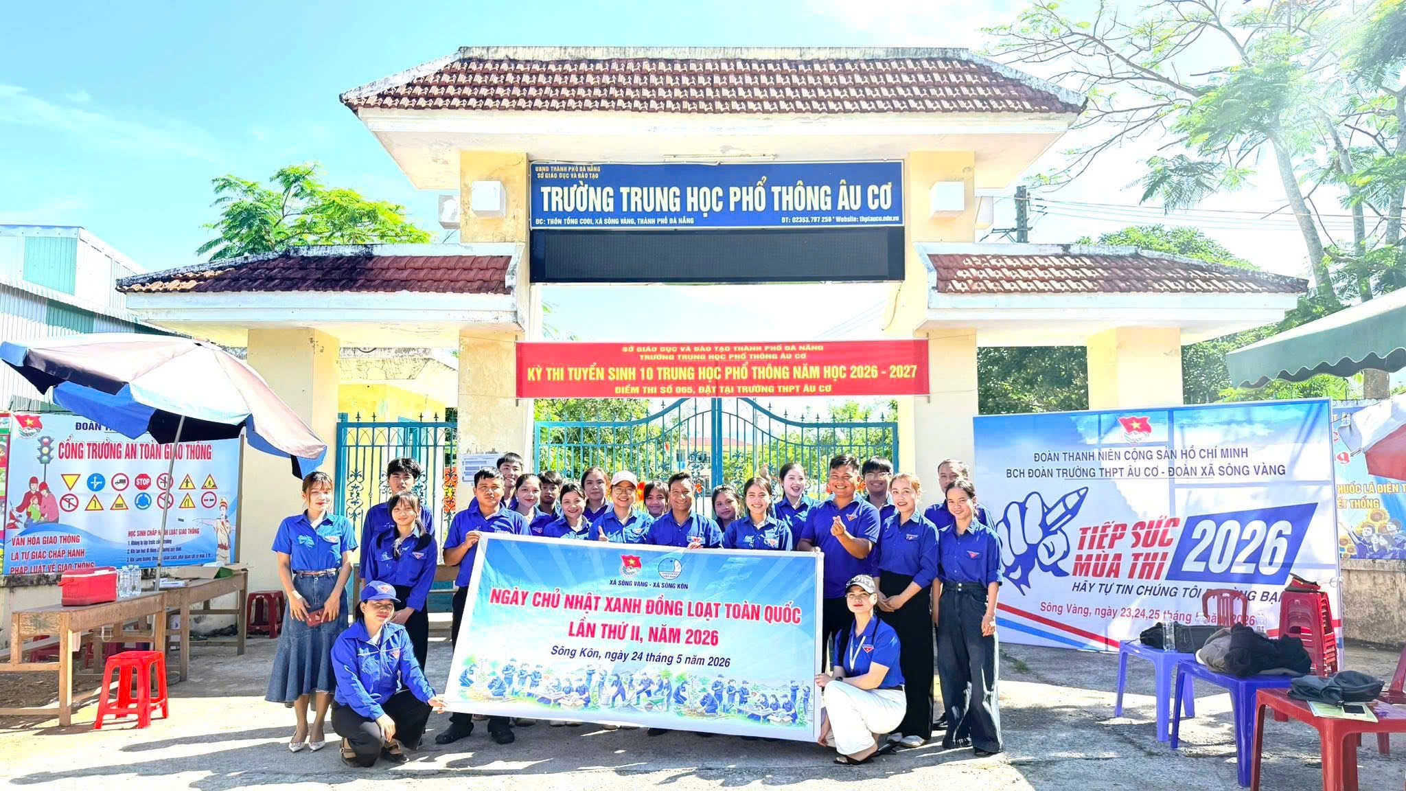 Đoàn xã Sông Vàng phối hợp Đoàn xã Sông Kôn ra quân “Ngày Chủ nhật xanh” lần II năm 2026