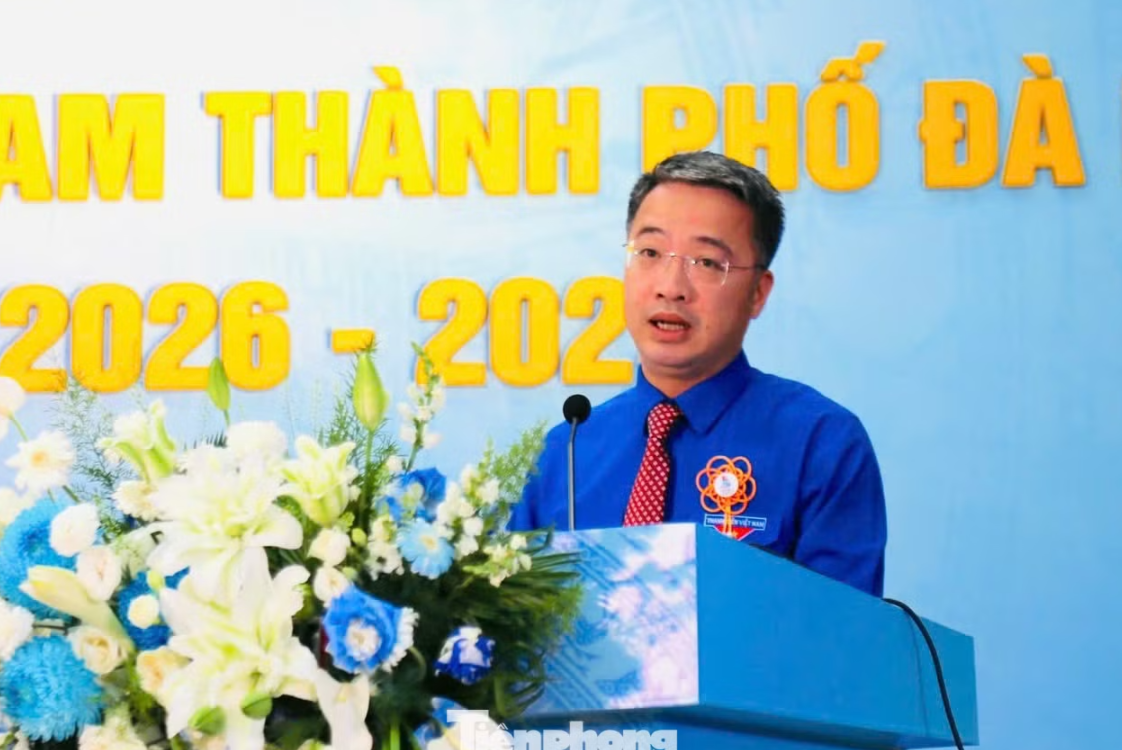 Anh Nguyễn Tường Lâm - Bí thư Trung ương Đoàn, Chủ tịch Hội LHTN Việt Nam phát biểu tại Đại hội. Ảnh: Hoài Văn