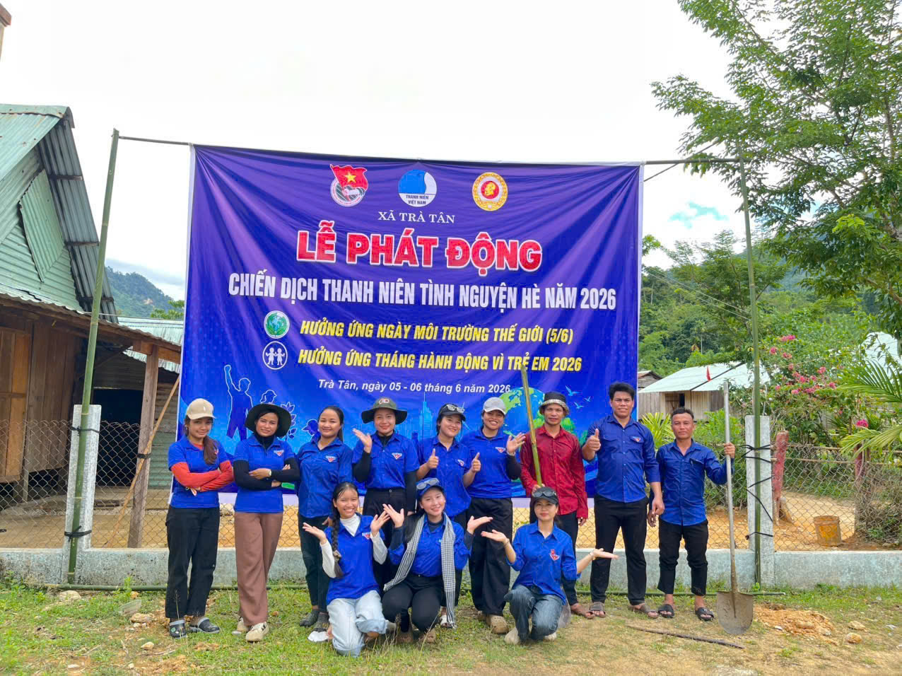 Tuổi trẻ xã Trà Tân ra quân Chiến dịch Thanh niên tình nguyện hè năm 2026 và hưởng ứng Tháng hành động vì trẻ em