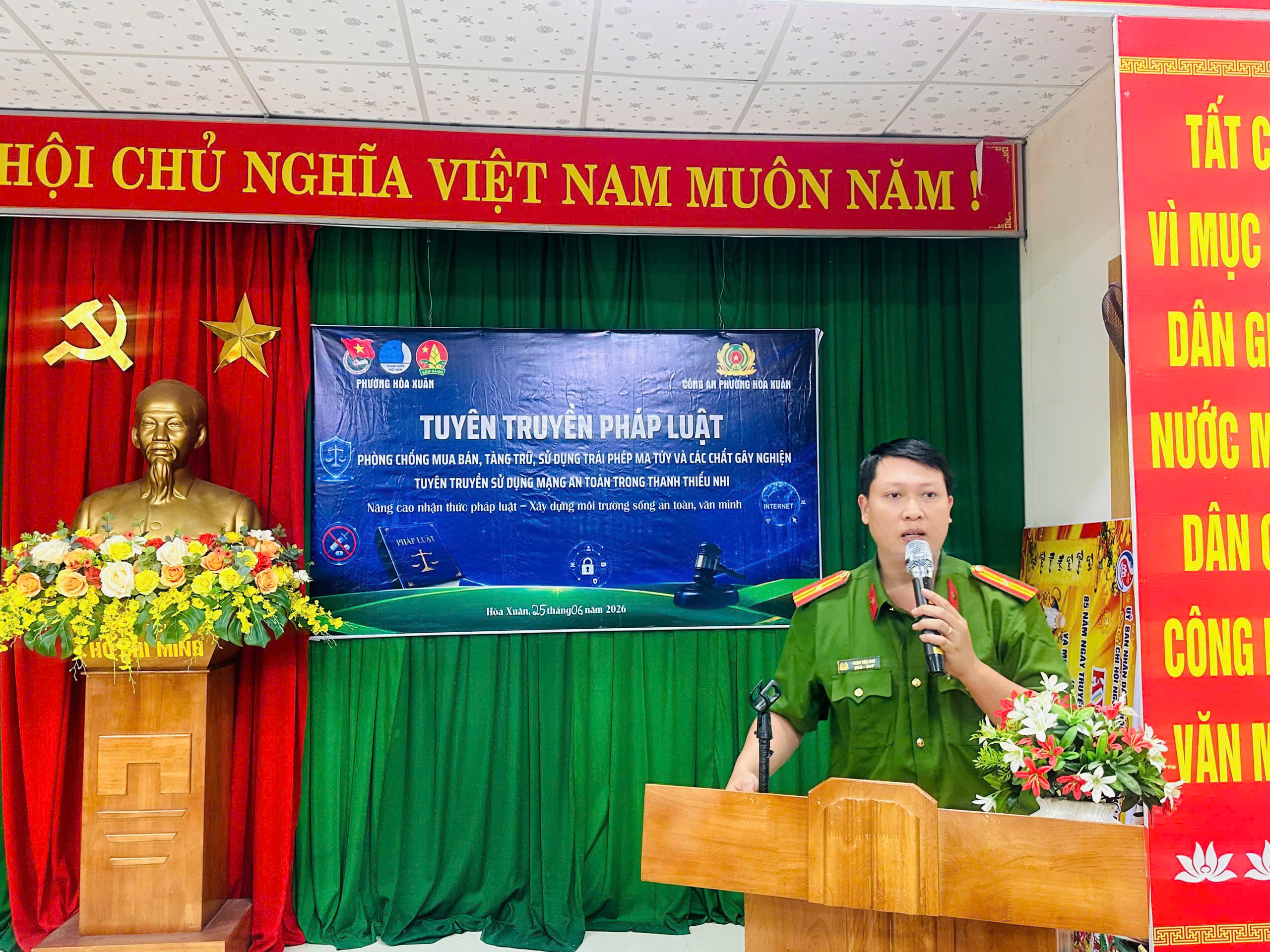 Đoàn phường Hòa Xuân tổ chức tuyên truyền phòng, chống ma túy và sử dụng mạng an toàn trong thanh thiếu nhi năm 2026