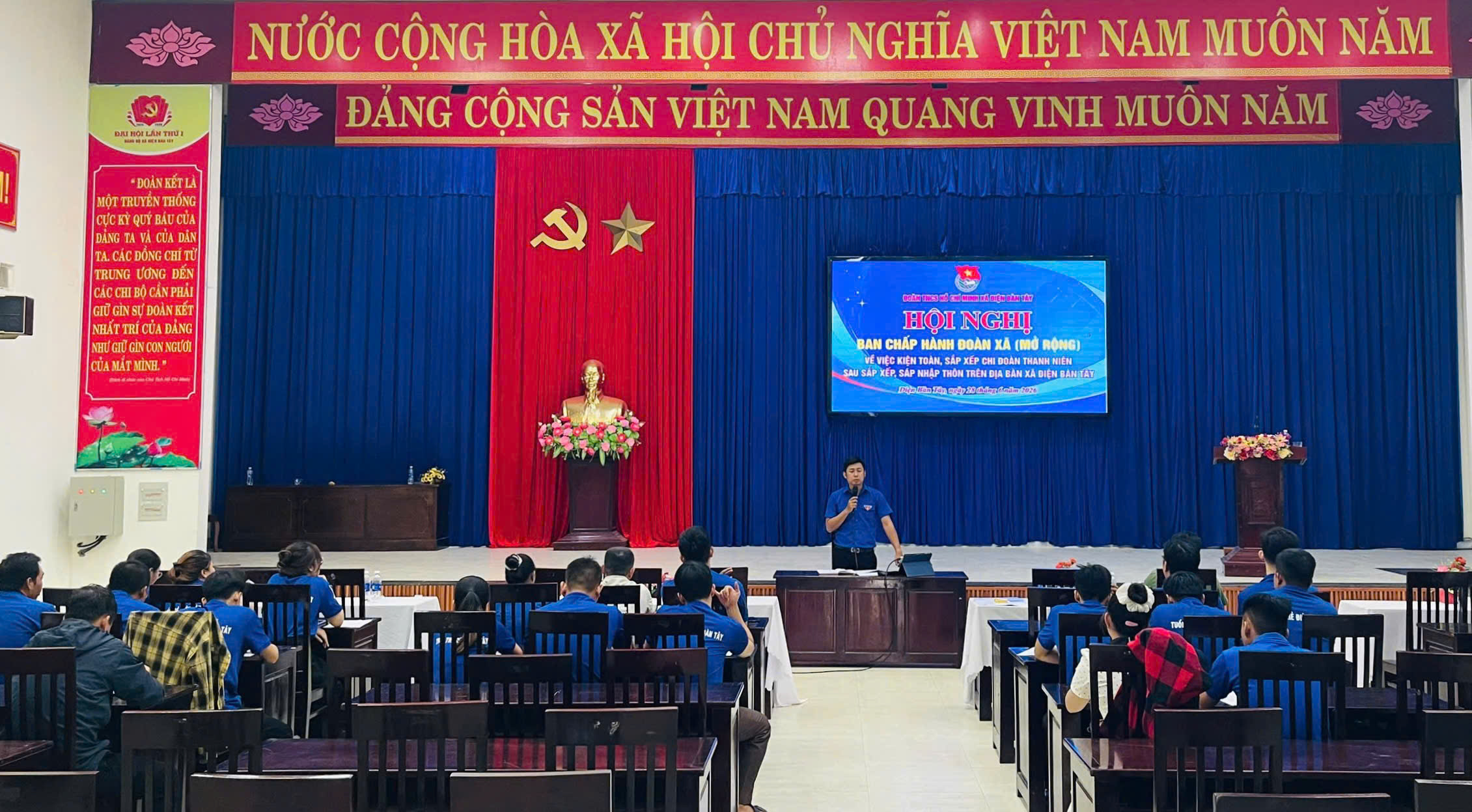 Đoàn xã Điện Bàn Tây tổ chức Hội nghị Ban Chấp hành (mở rộng) thông qua phương án kiện toàn, sắp xếp chi đoàn sau sáp nhập thôn
