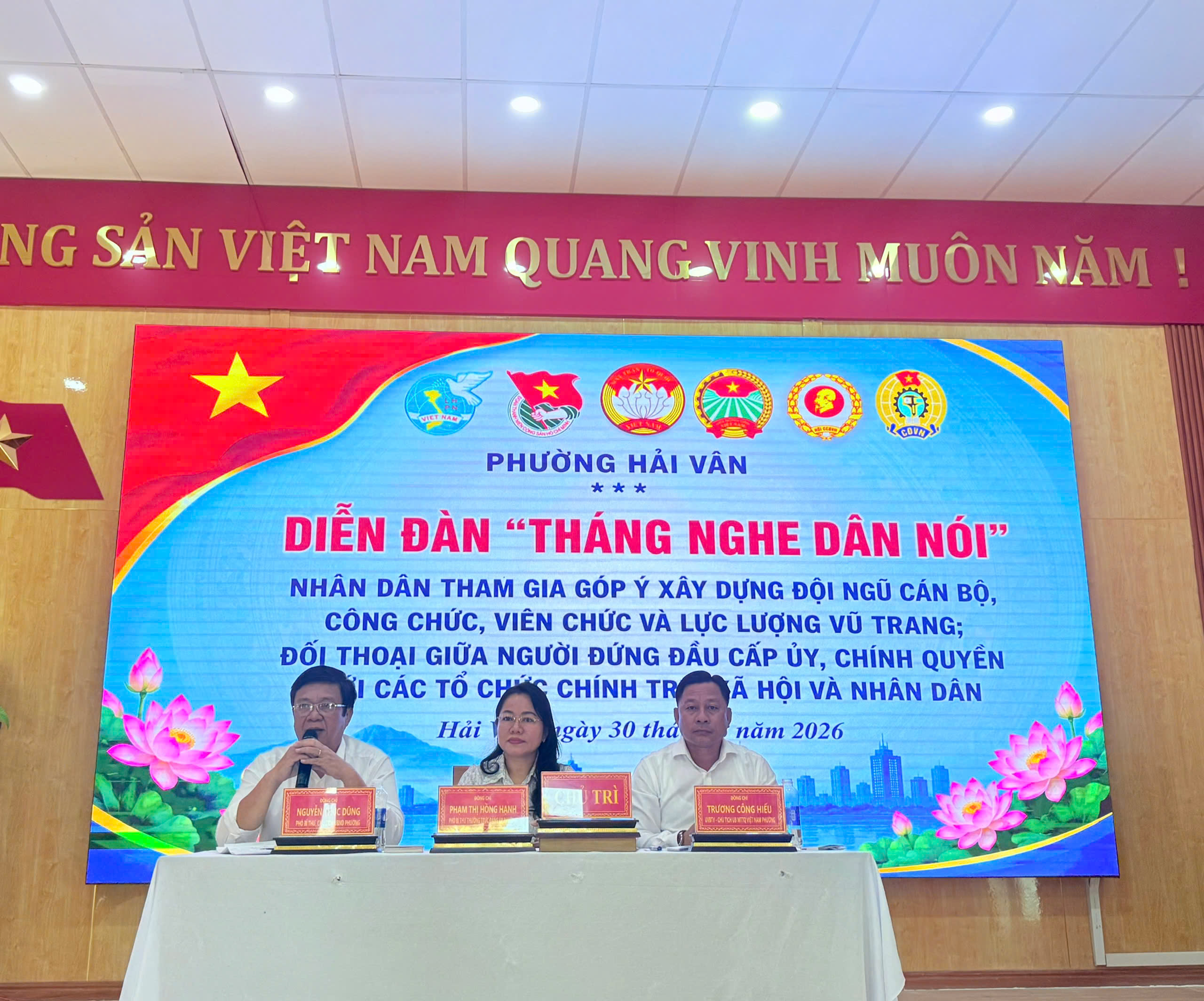 Đoàn phường Hải Vân tổ chức Diễn đàn “Tháng nghe dân nói” và đối thoại giữa người đứng đầu cấp ủy, chính quyền với đoàn viên, thanh niên năm 2026