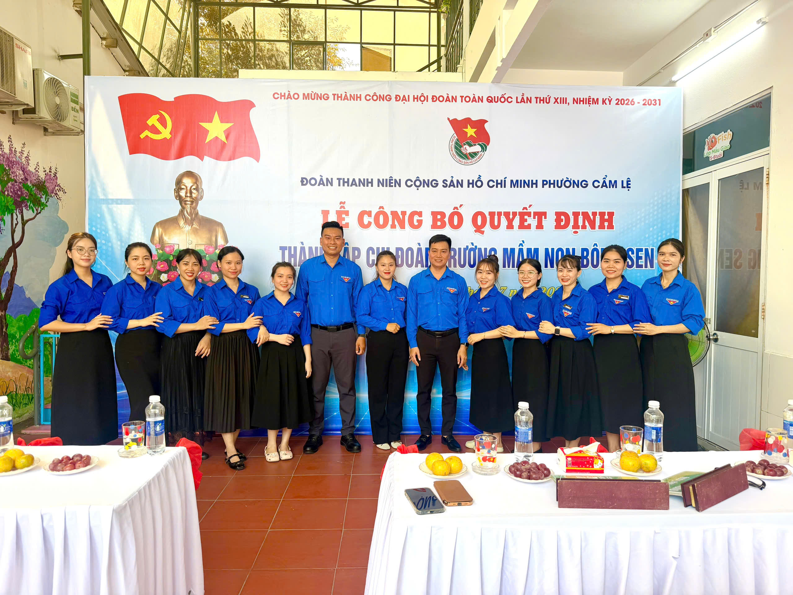 Đoàn phường Cẩm Lệ công bố quyết định thành lập chi đoàn Trường Mầm non tư thục Bông Sen