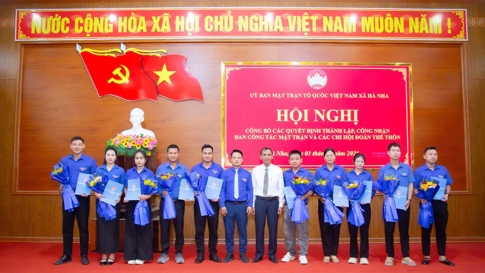 Đoàn xã Hà Nha công bố các quyết định chấm dứt hoạt động, thành lập và chỉ định nhân sự các chi đoàn thôn sau sắp xếp