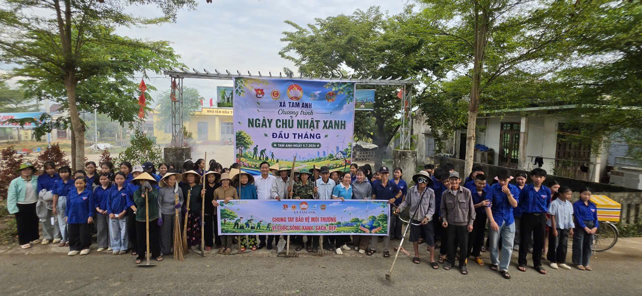 Hàng trăm đoàn viên, thanh niên xã Tam Anh ra quân hưởng ứng “Ngày Chủ nhật xanh”