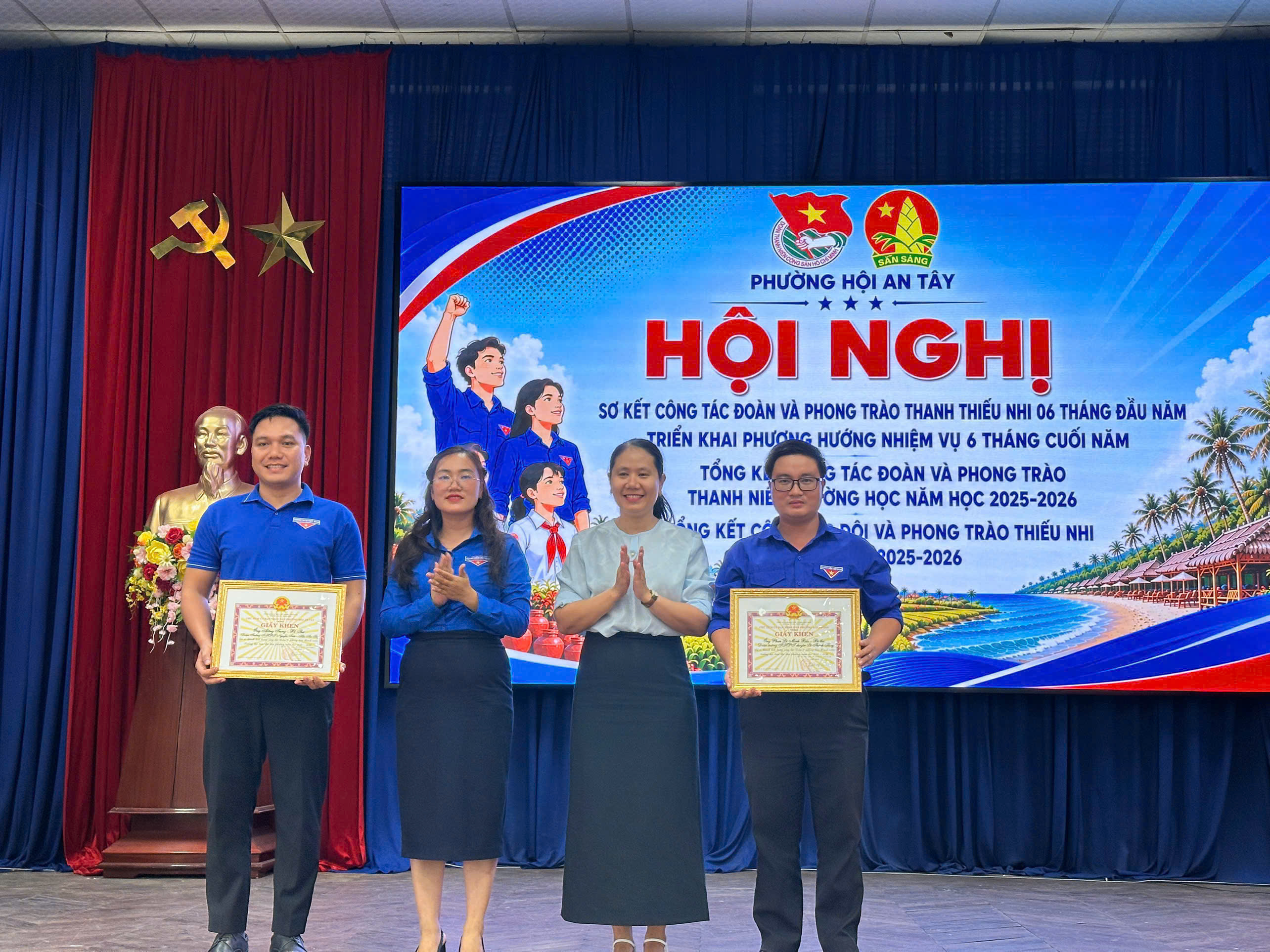 Hội nghị sơ kết công tác Đoàn và phong trào thanh thiếu nhi 6 tháng đầu năm; tổng kết công tác Đoàn trường học và công tác Đội năm học 2025 – 2026 phường Hội An Tây