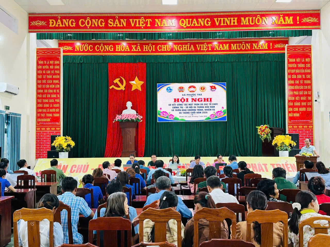 Xã Phước Trà sơ kết công tác Mặt trận, đoàn thể 6 tháng đầu năm 2026