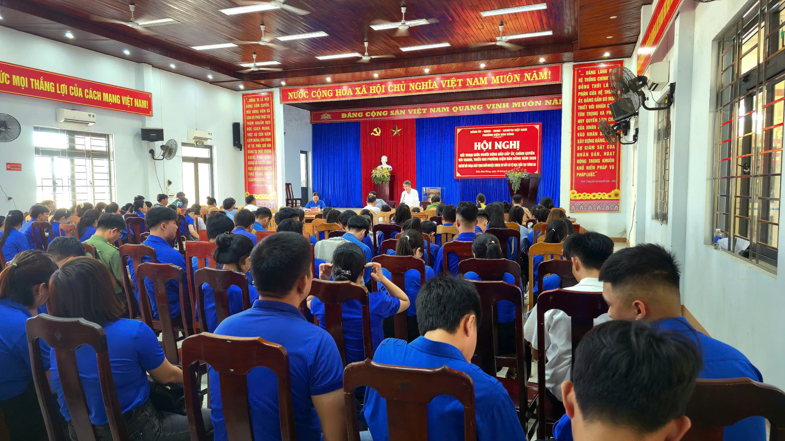 Phường Điện Bàn Đông tổ chức Hội nghị đối thoại giữa người đứng đầu cấp ủy, chính quyền với thanh, thiếu nhi năm 2026