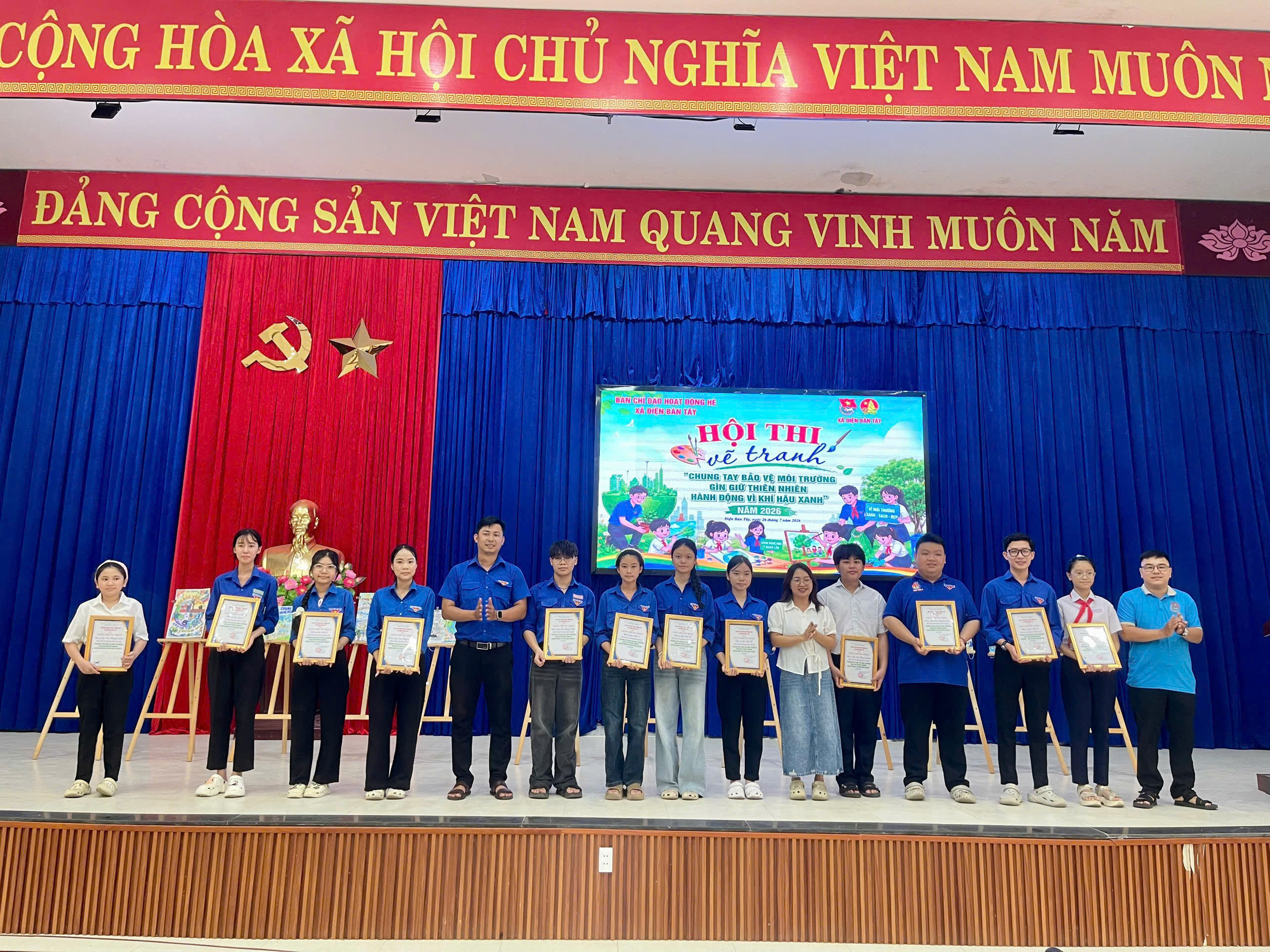 Đoàn xã Điện Bàn Tây tổ chức Hội thi vẽ tranh “Chung tay bảo vệ môi trường - Gìn giữ thiên nhiên - Hành động vì khí hậu xanh” năm 2026