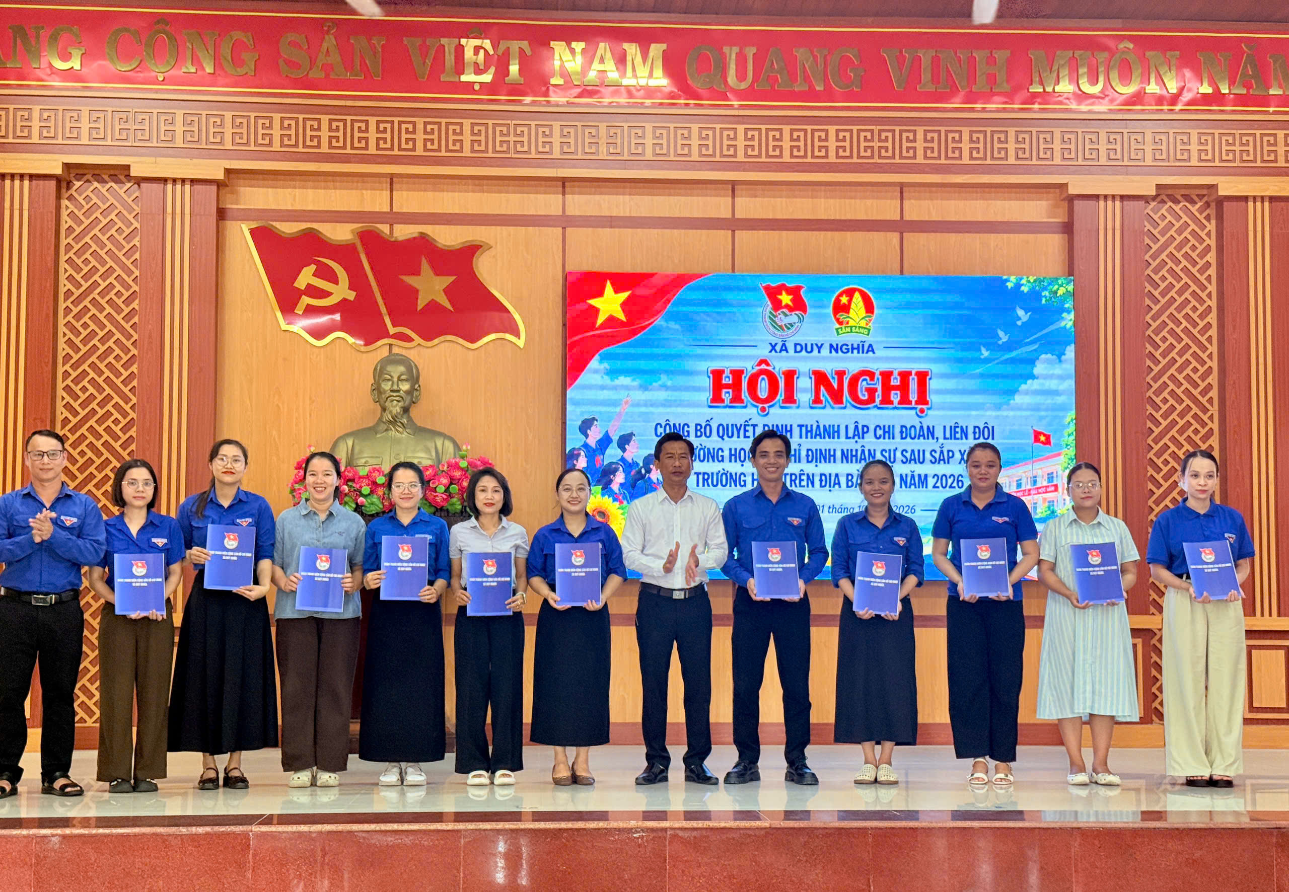 Đoàn xã Duy Nghĩa kiện toàn tổ chức Đoàn, Đội trường học sau sắp xếp