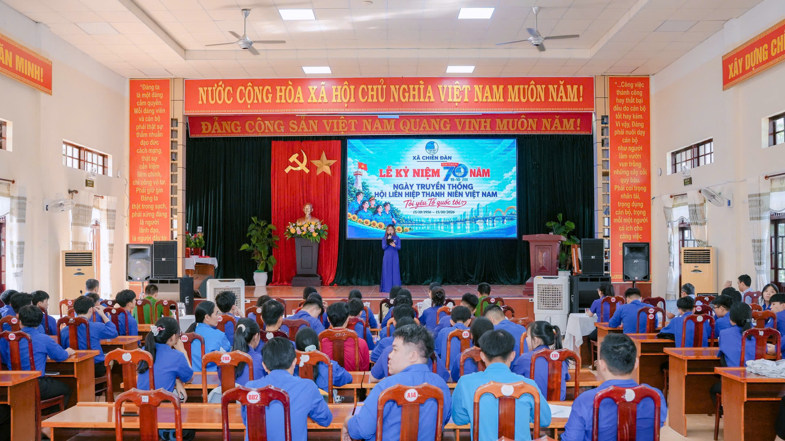 Hội LHTN Việt Nam xã Chiên Đàn kỷ niệm 70 năm Ngày truyền thống Hội, ra mắt Đội hình thanh niên xung kích phòng, chống thiên tai, bão lũ