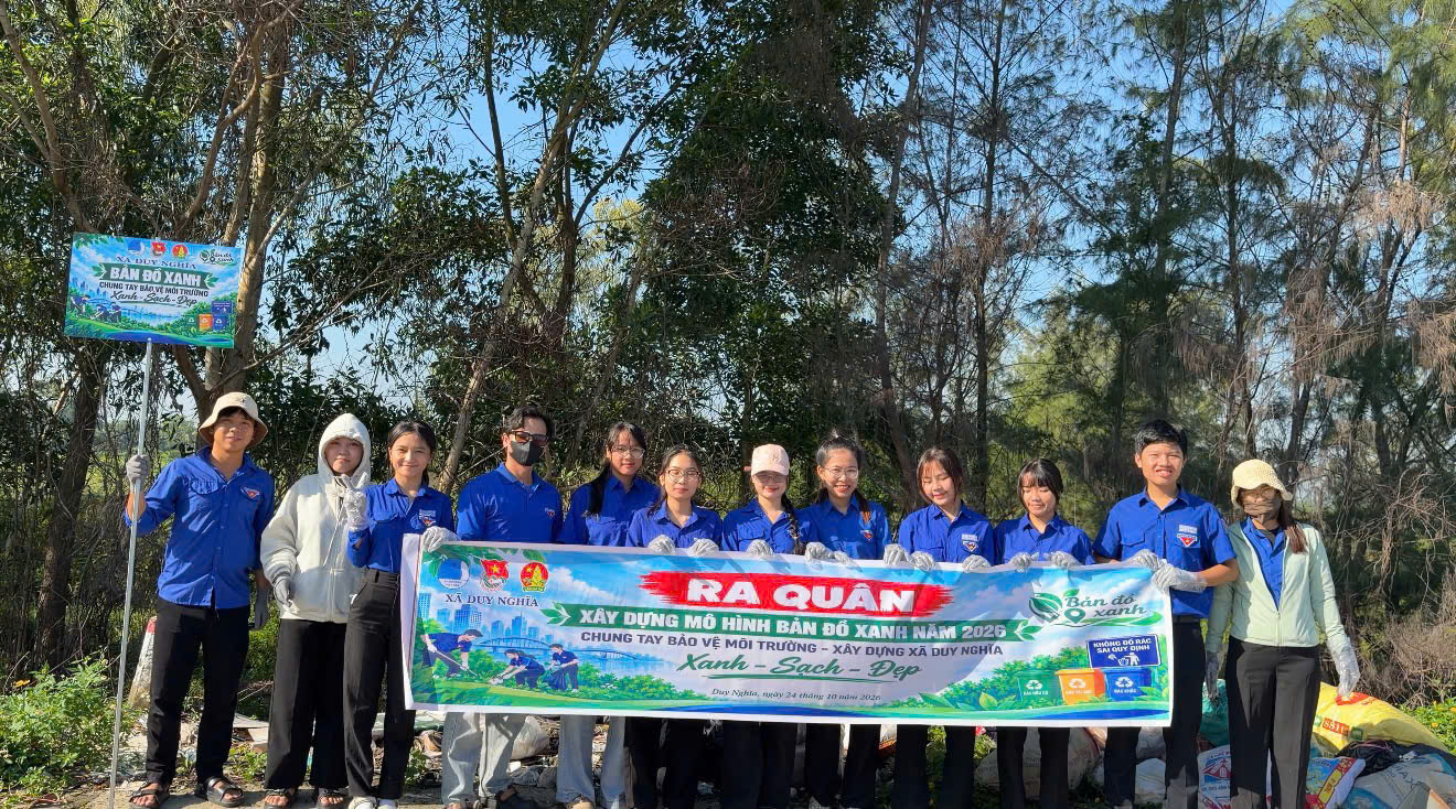 Đoàn xã Duy Nghĩa ra quân xây dựng mô hình “Bản đồ xanh” năm 2026