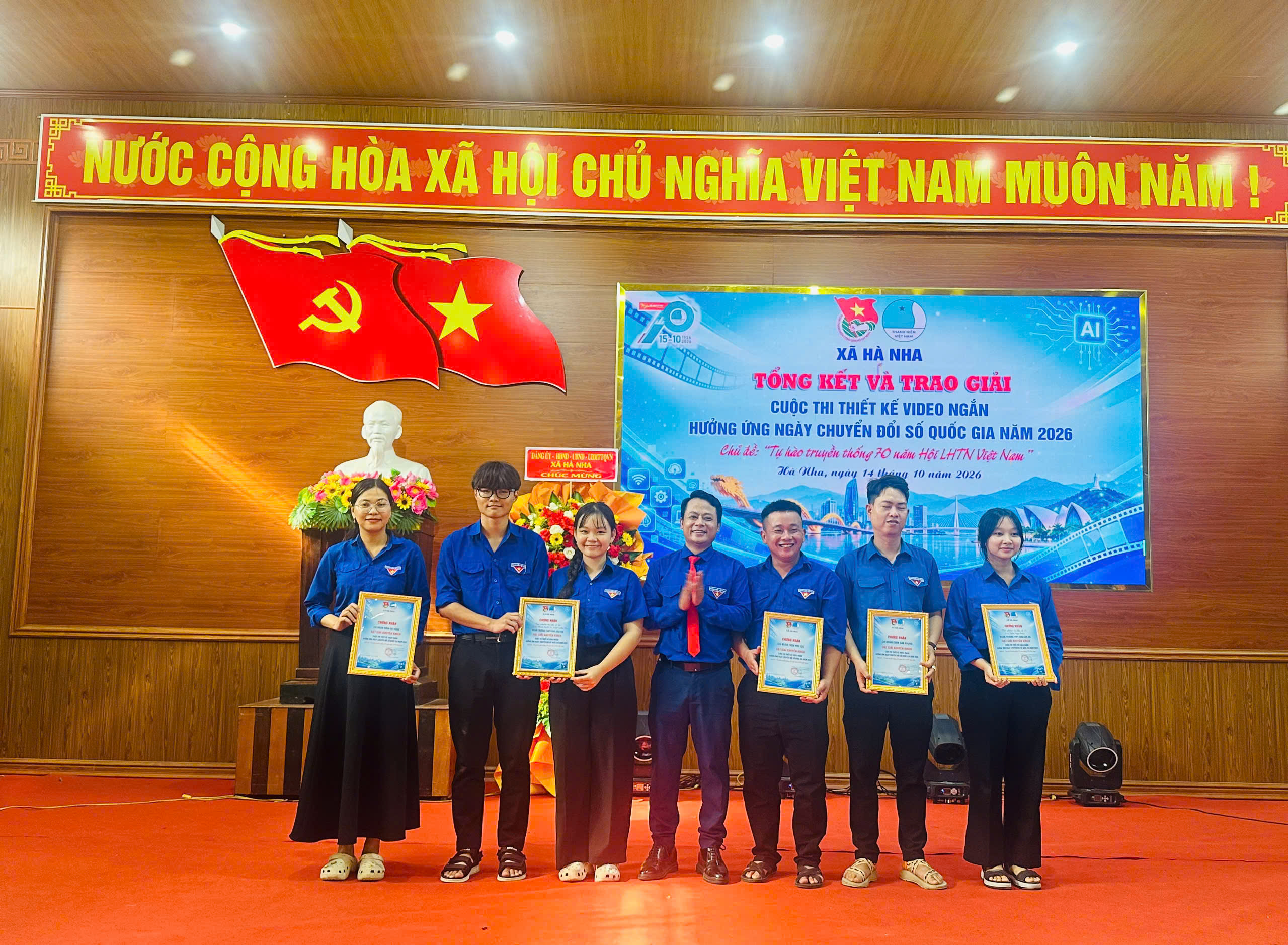 Đoàn Thanh niên, Hội LHTN Việt Nam xã Hà Nha tổng kết, trao giải Cuộc thi thiết kế video ngắn chào mừng 70 năm Ngày truyền thống Hội