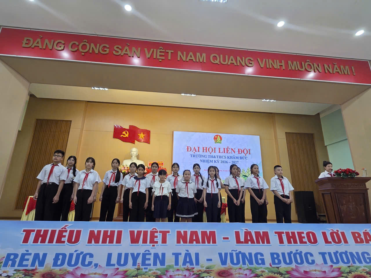 Trường TH&THCS Khâm Đức tổ chức Đại hội Liên đội năm học 2026–2027