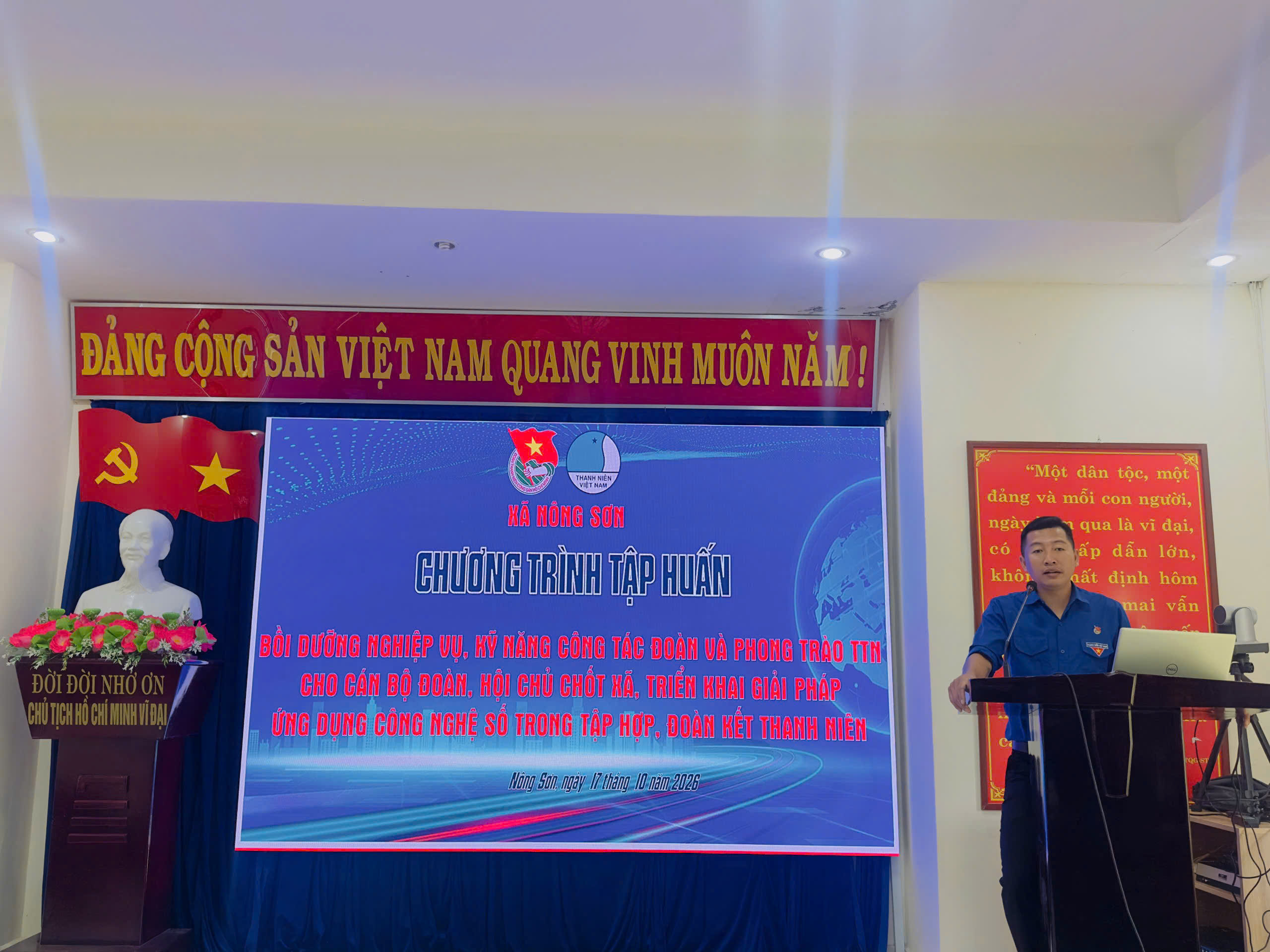 Xã Nông Sơn tập huấn nghiệp vụ công tác Đoàn – Hội và ứng dụng công nghệ số trong tập hợp thanh niên
