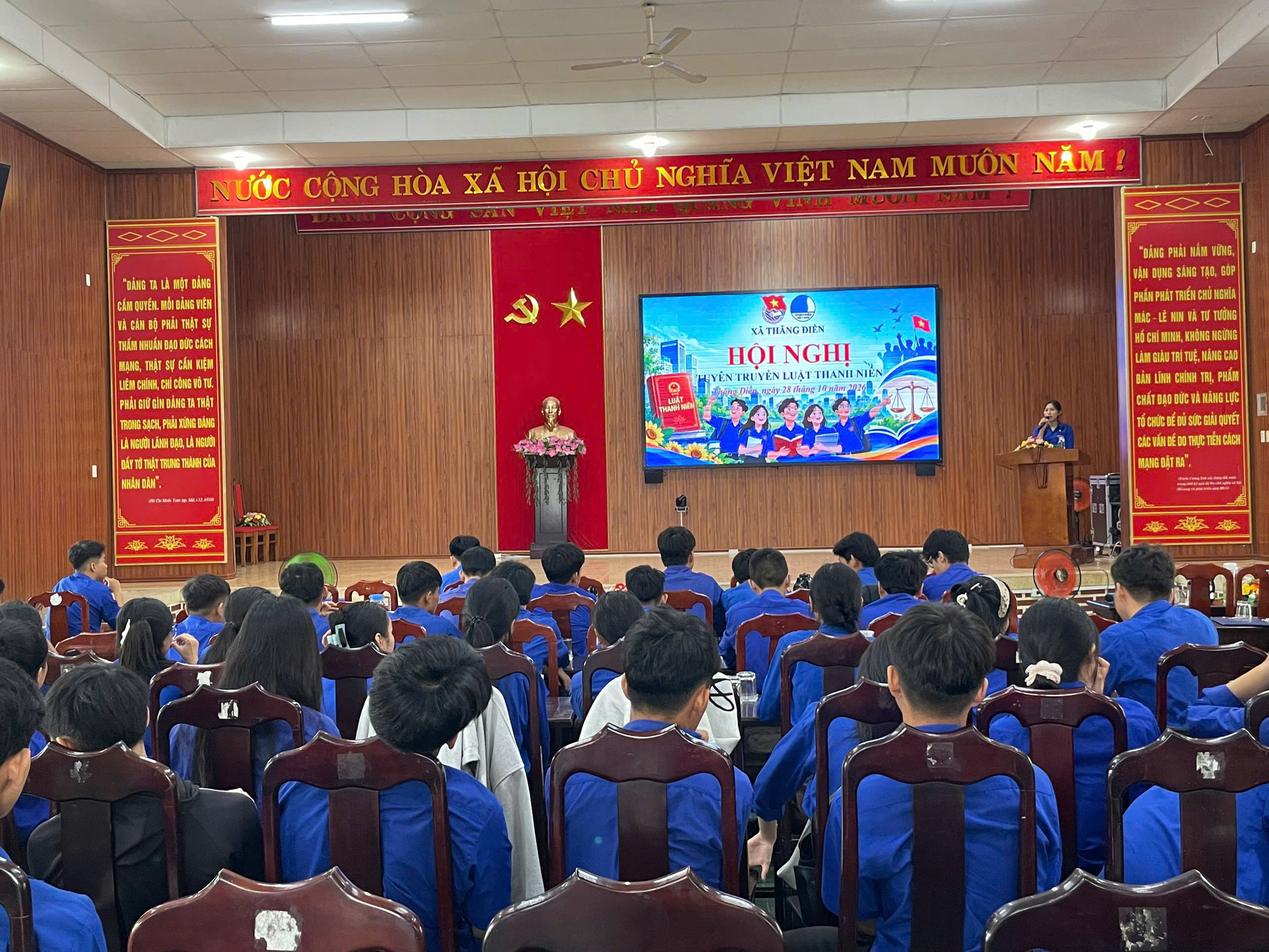 Đoàn xã Thăng Điền tuyên truyền Luật Thanh niên năm 2020 cho hơn 100 đoàn viên, thanh niên