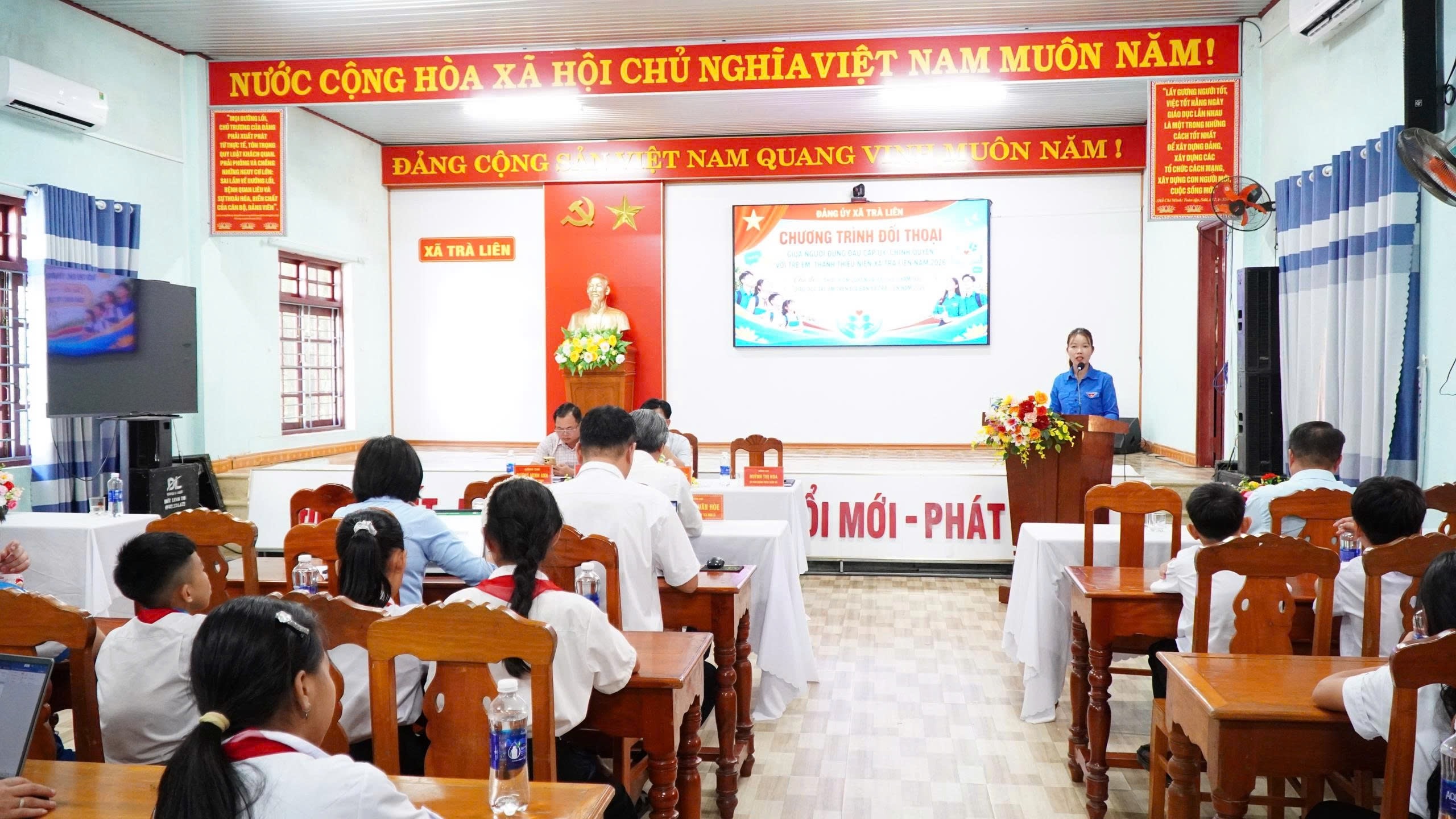 Xã Trà Liên tổ chức Hội nghị đối thoại giữa người đứng đầu cấp ủy, chính quyền với trẻ em năm 2026